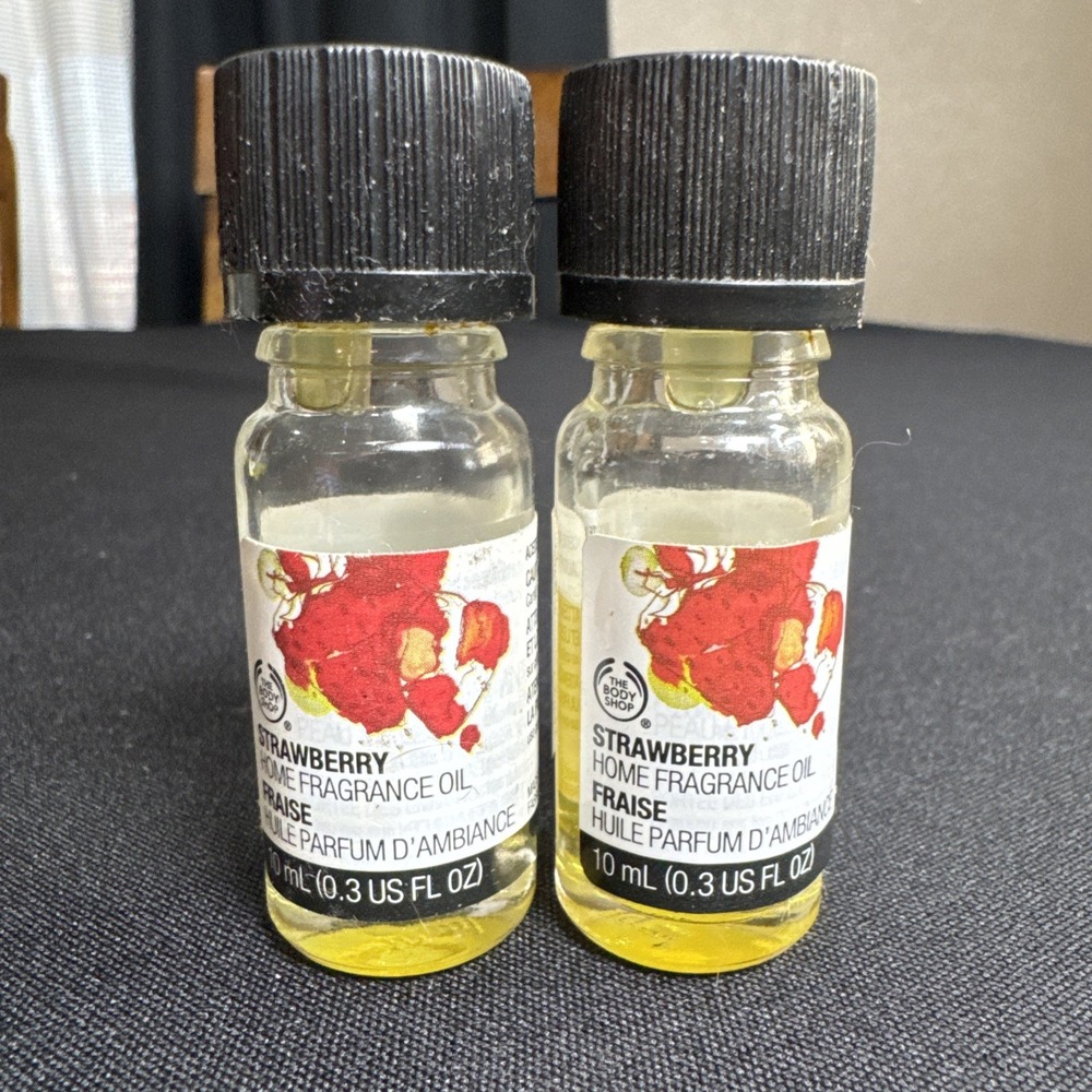 The Body Shop Strawberry Home Fragrance Oil 2 Partial Bottles